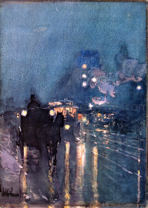  Frederick Childe Hassam Nocturne, Railway Crossing, Chicago - Art Print