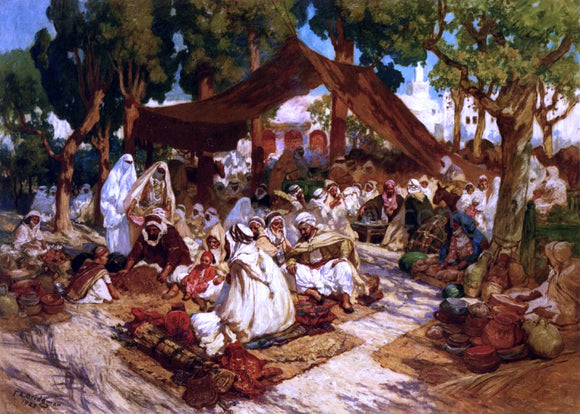 Frederick Arthur Bridgeman North African Market - Art Print