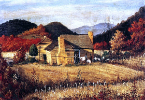  William Aiken Walker North Carolina Homestead with Mountains and Field - Art Print