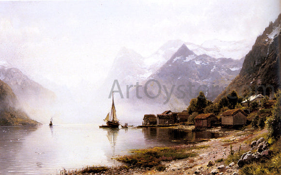  Anders Monsen Askevold Norwegian Fjord with Snow Capped Mountains - Art Print