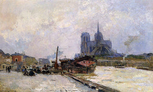  Albert Lebourg Notre Dame de Paris, View from Pont de la Tournelle - Art Print