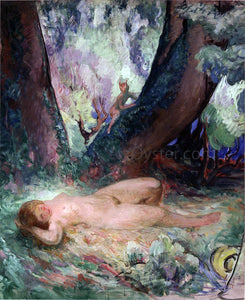  Henri Lebasque Nude in a Garden with a Satyr - Art Print