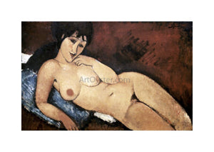  Amedeo Modigliani Nude on a Blue Cushion - Art Print