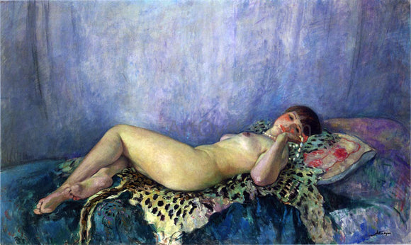  Henri Lebasque A Nude on a Leopard Skin - Art Print