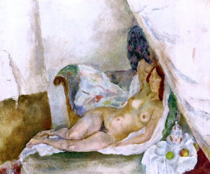  Jules Pascin Nude with Drapery - Art Print