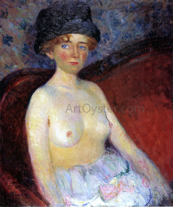  William James Glackens Nude with Hat - Art Print