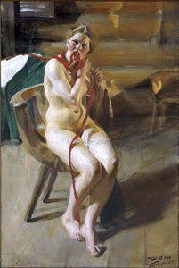  Anders Zorn A Nude Woman Arranging Her Hair - Art Print