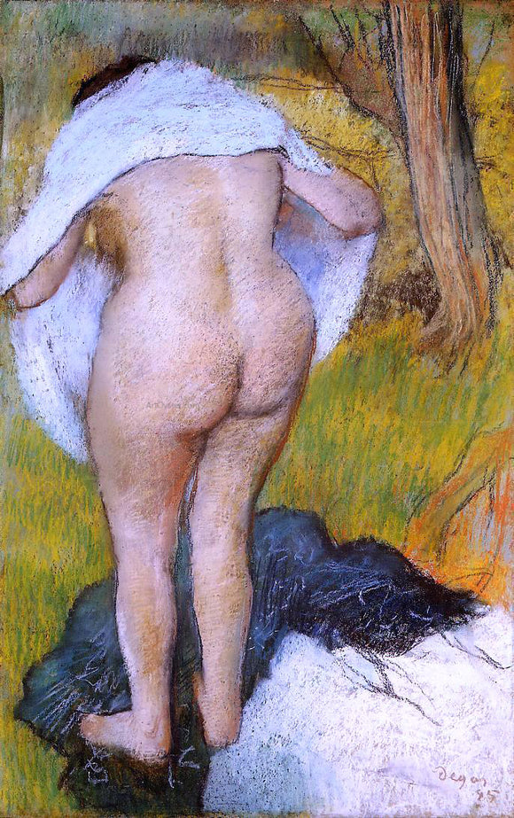  Edgar Degas Nude Woman Pulling on Her Clothes - Art Print