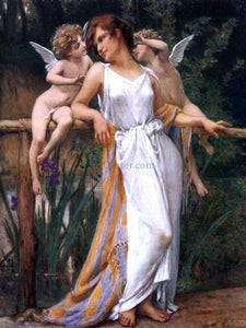  Guillaume Seignac A Nymph and Cherubs - Art Print