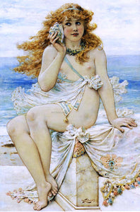  William Stephen Coleman Nymph with Conch Shell - Art Print