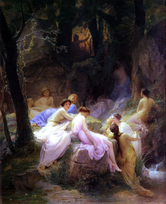 Charles Francois Jalabert Nymphs Listening to the Songs of Orpheus - Art Print