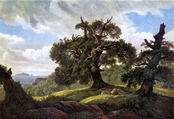  Carl Gustav Carus Oaks at the Sea Shore - Art Print