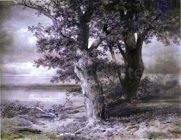  Alexei Kondratevich Savrasov Oaks on River Bank - Art Print