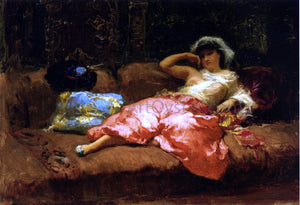  Frederick Arthur Bridgeman Odalisque - Art Print