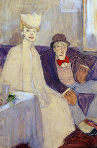  Jules Pascin An Odd Couple in a Waiting Room - Art Print
