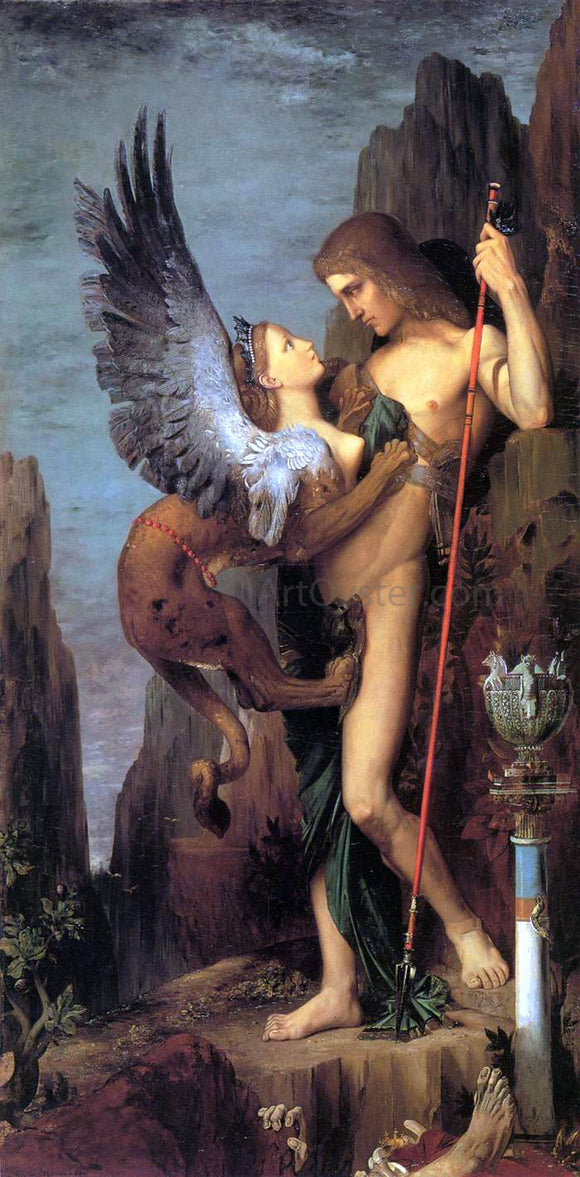  Gustave Moreau Oedipus and the Sphinx - Art Print