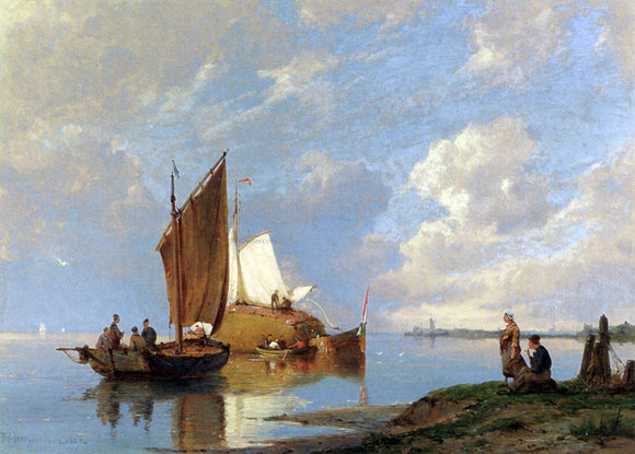  Pieter Christian Dommerson Off Volendam on the Zuiderzee - Art Print