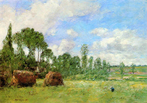  Eugene-Louis Boudin Oiseme at Harvest Time - Art Print
