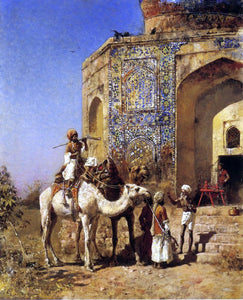  Edwin Lord Weeks Old Blue-Tiled Mosque, Outside of Delhi, India - Art Print
