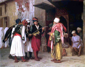  Jean-Leon Gerome Old Clothing Merchant in Cairo (also known as Roaving Merchant in Cairo) - Art Print