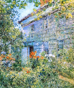  Frederick Childe Hassam An Old House and Garden, East Hampton - Art Print