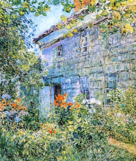  Frederick Childe Hassam An Old House and Garden, East Hampton - Art Print