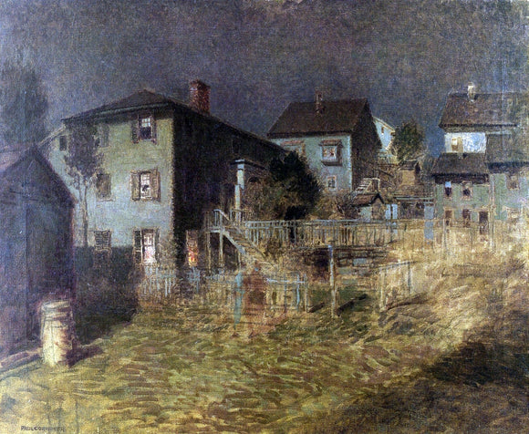 Paul Cornoyer Old House, Moonlight, Gloucester, Massachusetts - Art Print