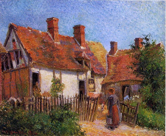  Camille Pissarro Old Houses at Eragny - Art Print