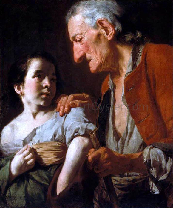  Gaspare Traversi Old Man and a Child - Art Print