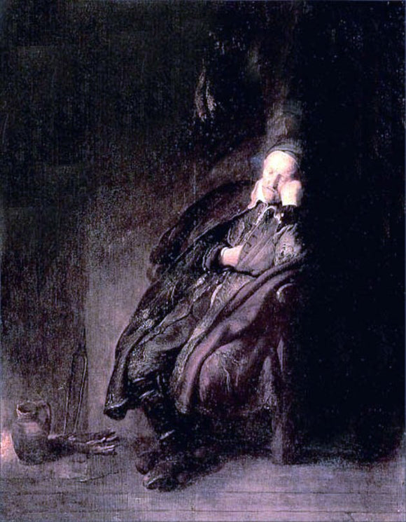  Rembrandt Van Rijn Old man Sleeping - Art Print