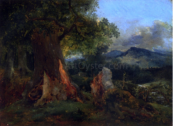  Theodore Rousseau Old Oak Tree and Rotting Trunk - Art Print