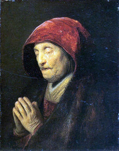  Rembrandt Van Rijn Old Woman in Prayer - Art Print