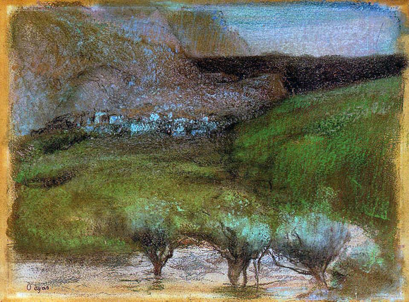  Edgar Degas Olive Trees Against a Mountainous Background - Art Print