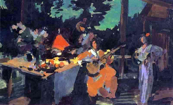  Constantin Alexeevich Korovin On a Terrace. Evening in the Coutry - Art Print