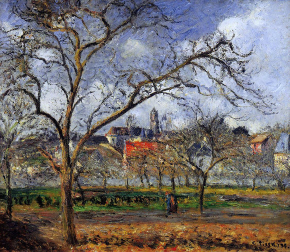  Camille Pissarro On Orchard in Pontoise in Winter - Art Print