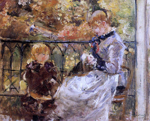 Berthe Morisot On the Balcony of Eugene Manet's Room at Bougival - Art Print