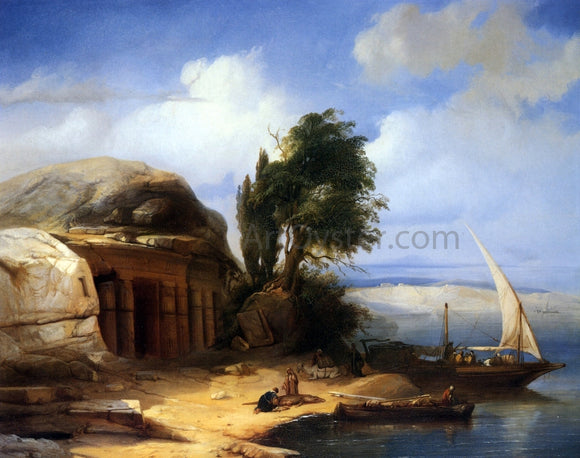  Jacobus Albertus Michael Jacobs On the Banks of the Nile - Art Print