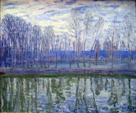  Alfred Sisley On the Banks of the River Loing - Art Print