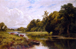  Henry Hillier Parker On The Banks Of The Thames - Art Print