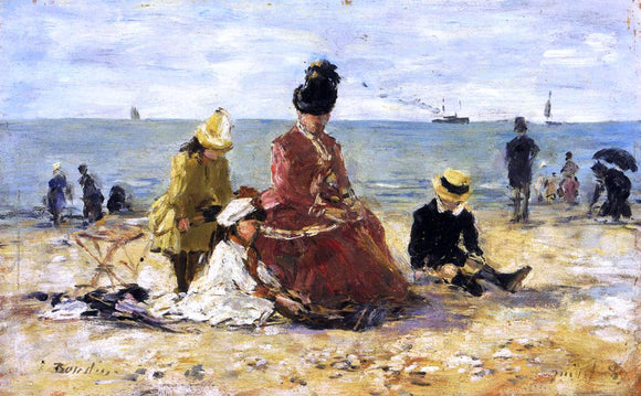  Eugene-Louis Boudin On the Beach - Art Print