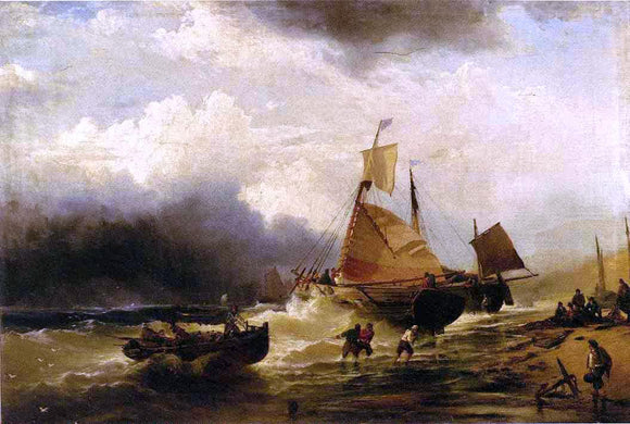  Edward Moran On the Beach at Digby - Art Print