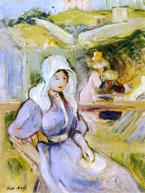  Berthe Morisot On the Beach at Portrieux - Art Print