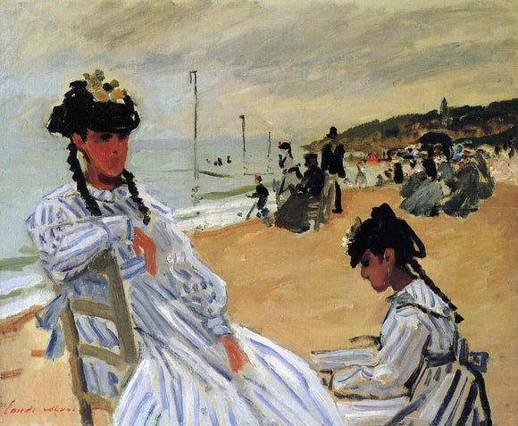  Claude Oscar Monet On the Beach at Trouville - Art Print