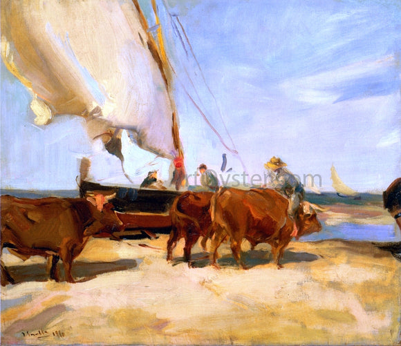  Joaquin Sorolla Y Bastida On the Beach at Valencia - Art Print