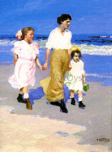  Edward Potthast On the Beach - Art Print