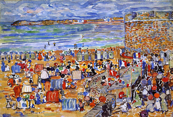 Maurice Prendergast On the Beach, St. Malo - Art Print