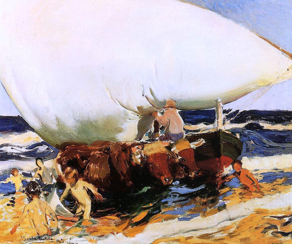  Joaquin Sorolla Y Bastida On the Beach, Valencia - Art Print