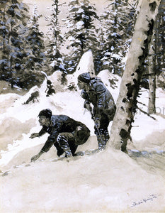  Frederic Remington On the Caribou Tracks - Art Print