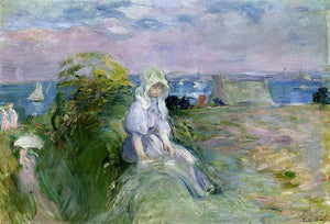  Berthe Morisot On the Cliff at Portrieux - Art Print