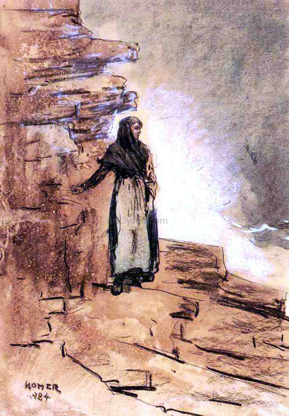  Winslow Homer On the Cliff, Prout's Neck - Art Print